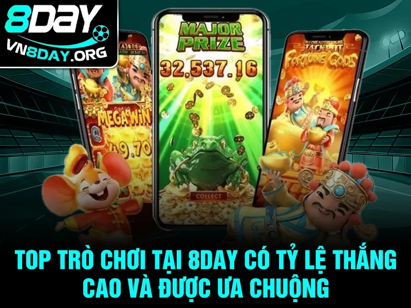 Top trò chơi tại 8day có tỷ lệ thắng cao và được ưa chuộng