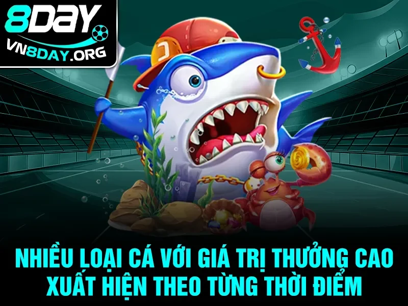 Nhiều loại cá với giá trị thưởng cao xuất hiện theo từng thời điểm